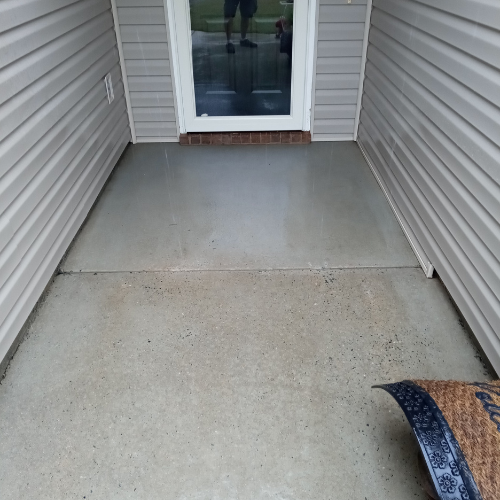 A concrete walkway.