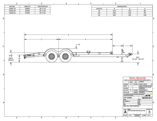 Trailer, 10K - 7' x 20' Car Hauler Package