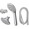 Showerhead, Fixed/Handheld, 5-Settings, Chrome Plated