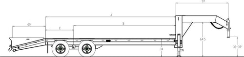 Trailer, 102″ × 30′ Gooseneck Flatbed – 15,900 lb GVWR (Class C Friendly)