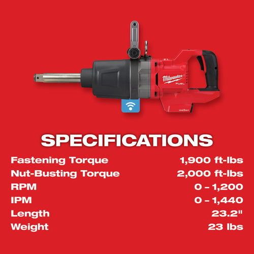 Milwaukee M18 FUEL™ 1″ D-Handle High Torque Impact Wrench Rental – Tool Only
