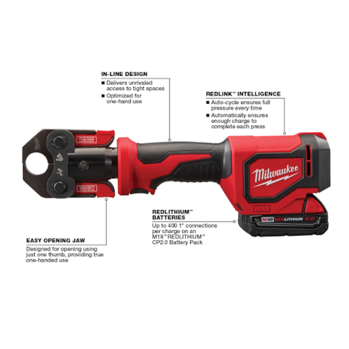 Milwaukee M18™ Short Throw Press Tool Rental – Tool Only (Includes PEX Crimp Jaws)