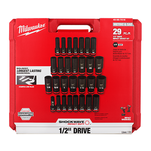 Milwaukee 29-Piece Shockwave Impact Duty 1/2″ Drive Socket Set Rental