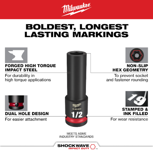Milwaukee 29-Piece Shockwave Impact Duty 1/2″ Drive Socket Set Rental