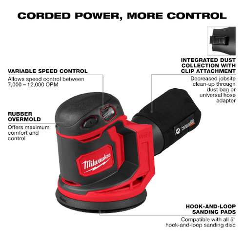 Milwaukee M18 Random Orbit Sander Rental – Tool Only