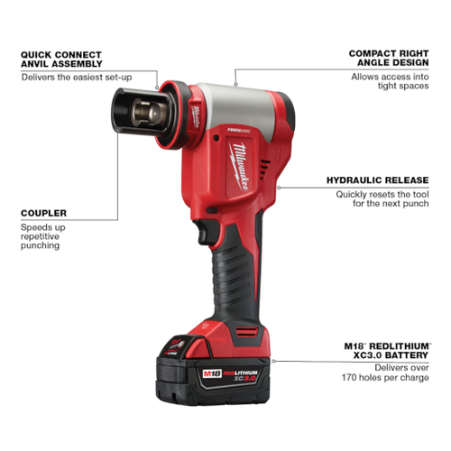 Milwaukee M18 FORCE LOGIC™ 10-Ton Knockout Tool Rental – Tool Only