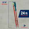 Ladder, Extension – 24 ft Fiberglass (300 lb Rated)