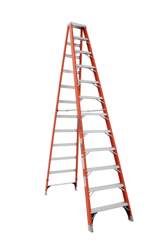 Ladder, Step – 12 ft Fiberglass A-Frame (375 lb Rated)