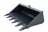 Mini Skid Steer Attachment – Low Profile Tooth Bucket (Model 108031-25, 48″ Width, 15″ Back Tooth) Powerhouse True Value