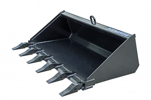 Mini Skid Steer Attachment – Low Profile Tooth Bucket (Model 108031-25, 48″ Width, 15″ Back Tooth) Powerhouse True Value