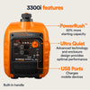 Portable Inverter Generator – 3,300 Running Watts / Electric Start