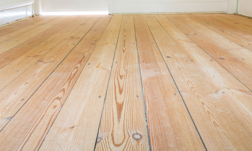 Sanded wood flooring.