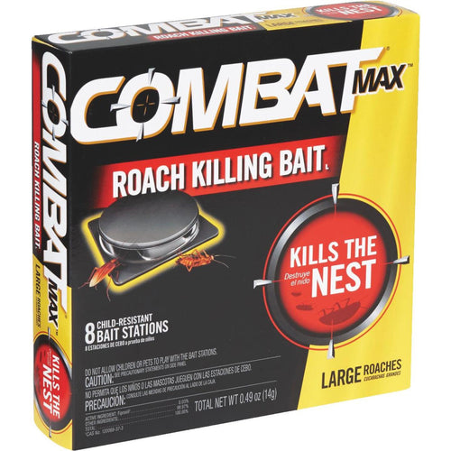 Combat Max 0.49 Oz. Solid Large Roach Bait Station (8-Pack) Combat