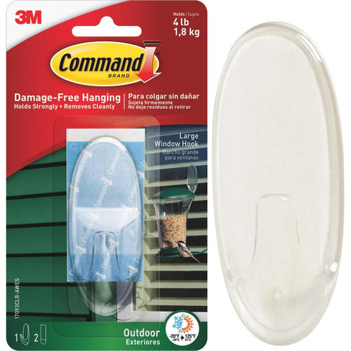 Command Large Adhesive Outdoor Window Hook 3M