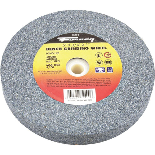 Forney 6 In. 3/4 In. Adjustable - 1/2, 5/8, 3/4, 1 Bench Grinding Wheel Forney