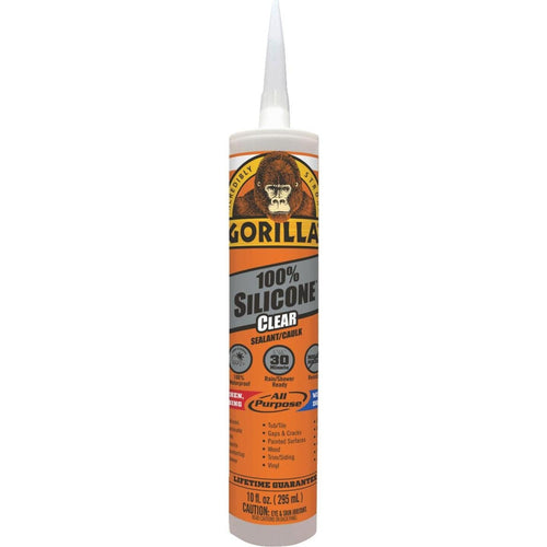 Gorilla 10 Oz. 100% Silicone Sealant, Clear Gorilla