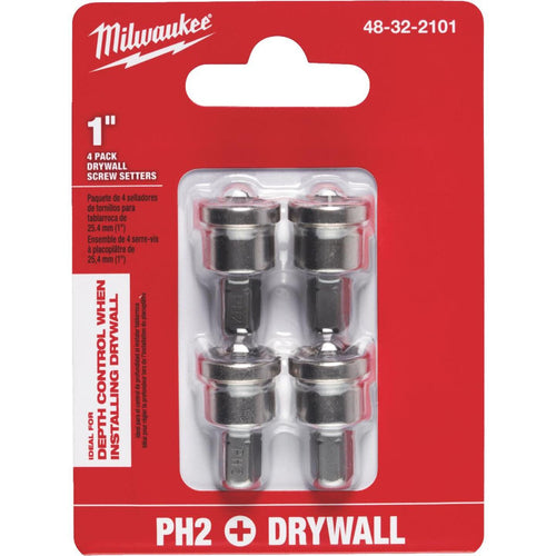 Milwaukee #2 Phillips Insert 1/4 In. Hex Drywall Dimpler Screw Setter (4-Pack) Milwaukee