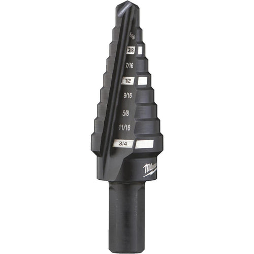 Milwaukee 1/4 In. - 3/4 In. #3 Step Drill Bit, 9 Steps Milwaukee