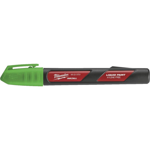Milwaukee INKZALL Nib Point Green Liquid Paint Job Site Marker Milwaukee