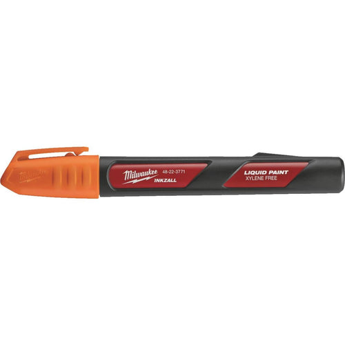Milwaukee INKZALL Nib Point Orange Liquid Paint Job Site Marker Milwaukee