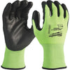 Milwaukee Men's Large Cut Level 3 High Vis Polyurethane Dipped Glove Milwaukee