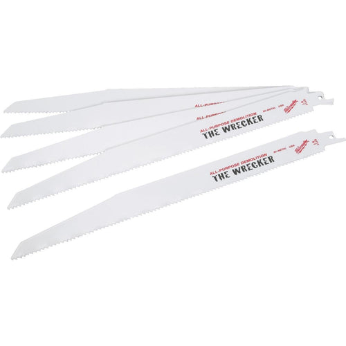Milwaukee Sawzall THE WRECKER 12 In. 7/11 TPI Multi-Material Demolition Reciprocating Saw Blade (5-Pack) Milwaukee