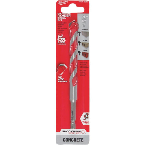 Milwaukee Shockwave 1/2 In. x 6 In. Carbide Masonry Drill Bit Milwaukee