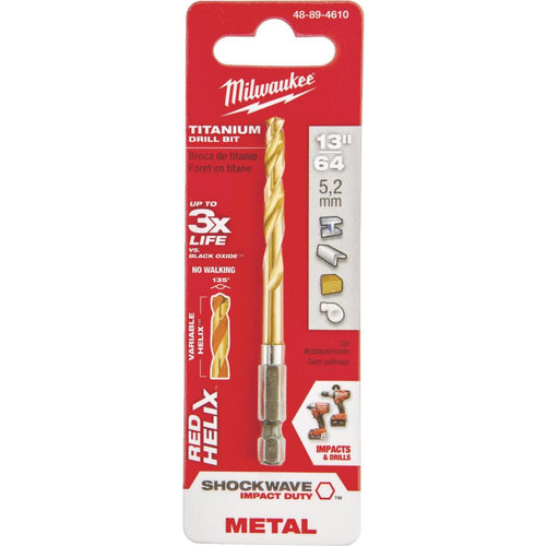 Milwaukee Shockwave Impact Duty 13/64 In. Titanium Hex Shank Drill Bit Milwaukee