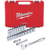 Milwaukee Standard 1/2 In. Drive 6-Point Ratchet & Socket Set (22-Piece) Milwaukee