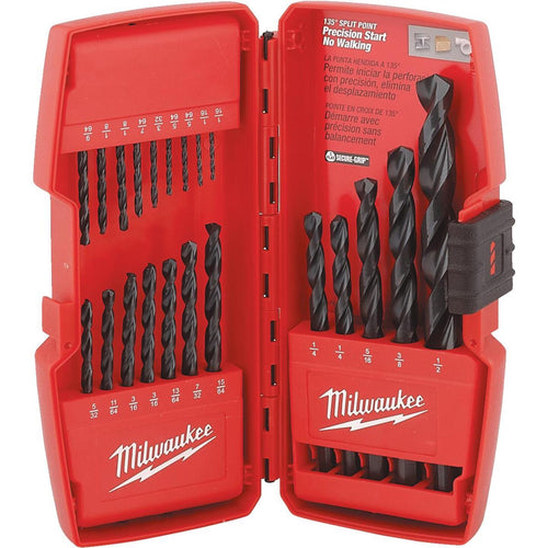 Milwaukee Thunderbolt 21-Piece Black Oxide Drill Bit Set, 1/16 In. thru 1/2 In. Milwaukee