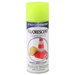 Premium Decor Fluorescent Spray Paint, Interior/Exterior, Bright Yellow, 11-oz. EasyCare