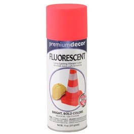 Premium Decor Fluorescent Spray Paint, Interior/Exterior, Red Orange, 11-oz. EasyCare