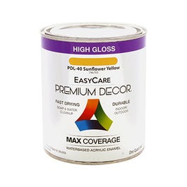 Premium Decor Sunflower Yellow Gloss Enamel Paint, Qt. EasyCare