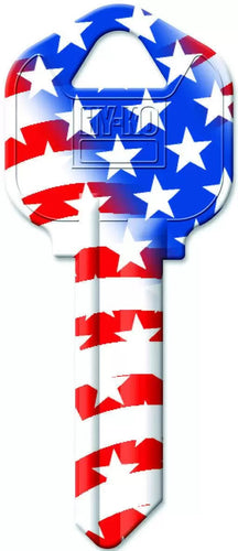 Hy-ko Products Flag Design KW1 Key Blank Hy-Ko