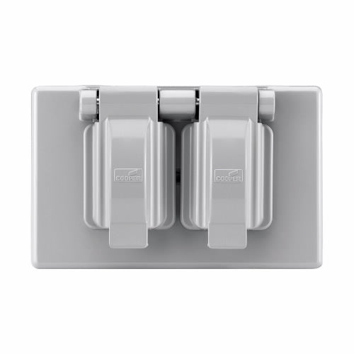 Eaton Cooper Wiring Non-Metallic Single Receptacle Cover 1 Gang, Gray Eaton