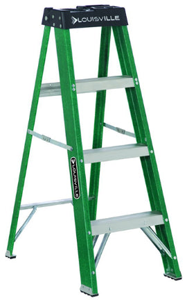 LADDER 8FT GREEN FBRGLS STEP Louisville Ladder