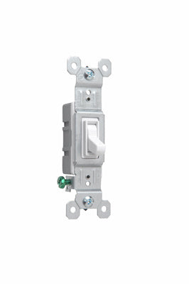 Pass & Seymour Trademaster® Grounding Toggle Switch, 15A/120V White Pass & Seymour