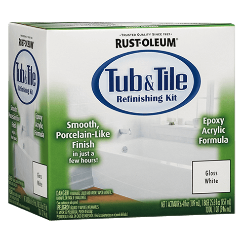Rust-Oleum Tub & Tile Refinishing Kit 1 Quart Gloss White Rust-Oleum