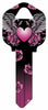 HyKo Products Kw1-30 Black & Pink Heart Blank Key Hy-Ko