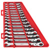 15pc SAE Flex Head Ratcheting Combination Wrench Set Milwaukee
