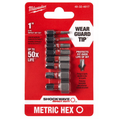 8-Piece SHOCKWAVE™ 1 in. Impact Metric Hex Insert Bit Set 3PK Milwaukee