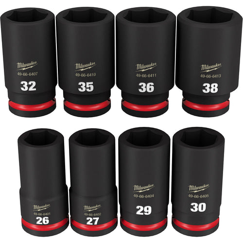8PC SHOCKWAVE™ Impact Duty™ 3/4 Drive Metric Deep 6 Point Socket Set Milwaukee