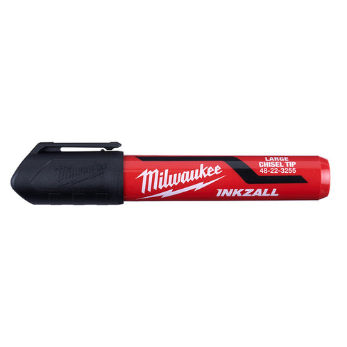 INKZALL™ 3PC Large Chisel Tip Black Marker Milwaukee