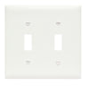Pass & Seymour Toggle Switch Openings, Two Gang, White Pass & Seymour