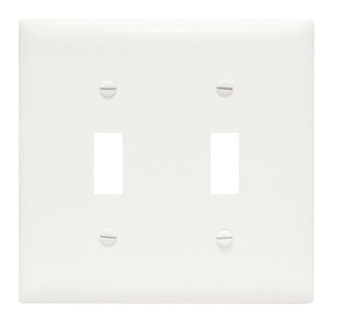 Pass & Seymour Toggle Switch Openings, Two Gang, White Pass & Seymour