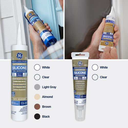 GE Advanced Silicone 2® Window & Door Sealant Clear, 2.8 Oz GE Sealants