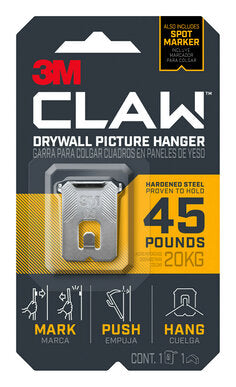 3M CLAW™ 45 lb. Drywall Picture Hanger With Spot Markers 3M