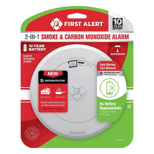 First Alert SMCO210 Sealed 10-Year Battery Combo Smoke and CO Alarm with Slim Profile Design First Alert