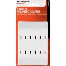 15A White Polarized 6-Outlet Tap Legrand - Pass & Seymour