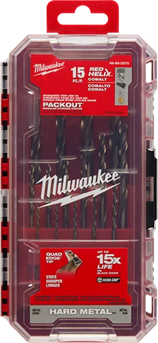 Milwaukee RED HELIX™ Cobalt Drill Bit Set – 15PC Milwaukee